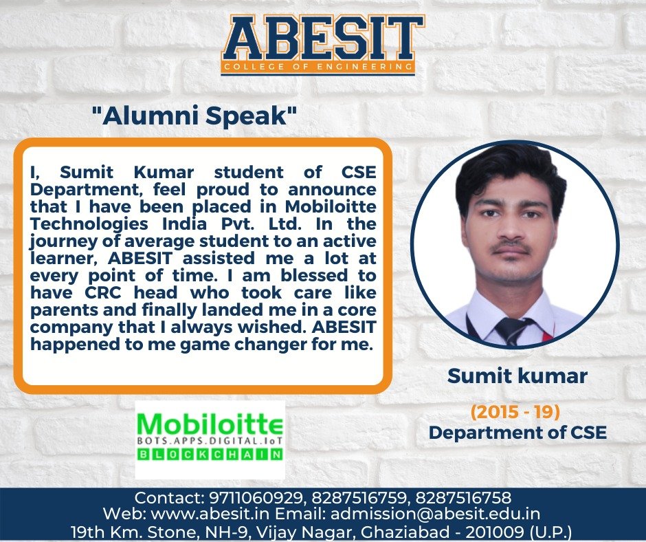 Alumni Speak-Sumit Kumar (CSE)
